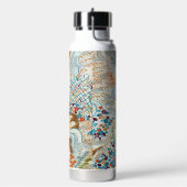Oude Japanse Karper en Stromend Water Waterfles (Links)