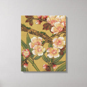 Oude Japanse Kersenbloesem Aziatische Bloemen Canvas Afdruk