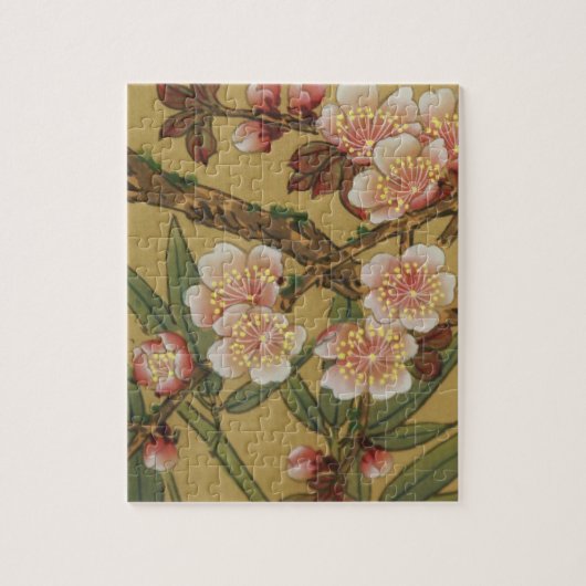 Oude Japanse Kersenbloesem Aziatische Bloemen Legpuzzel (Verticaal)