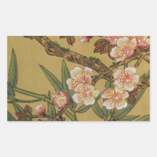 Oude Japanse Kersenbloesem Aziatische Bloemen Rechthoekige Sticker