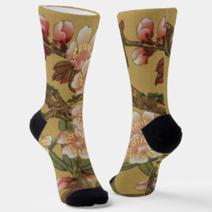 Oude Japanse Kersenbloesem Aziatische Bloemen Sokken