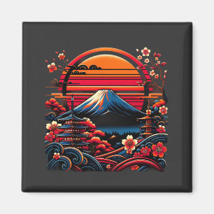 Oude Japanse Kersenbloesem Sakura Mount Fuji Magneet