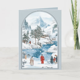 Oude Japanse kerstkaart Feestdagen Kaart