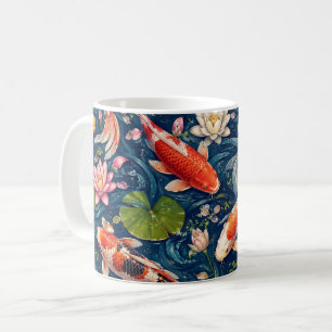 Oude Japanse Koi Vissen Patroon Schilderij Koffiemok