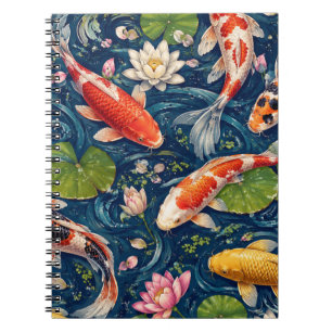 Oude Japanse Koi Vissen Patroon Schilderij Notitieboek