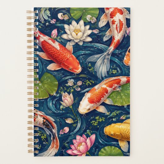 Oude Japanse Koi Vissen Patroon Schildering Planner (Voorkant)