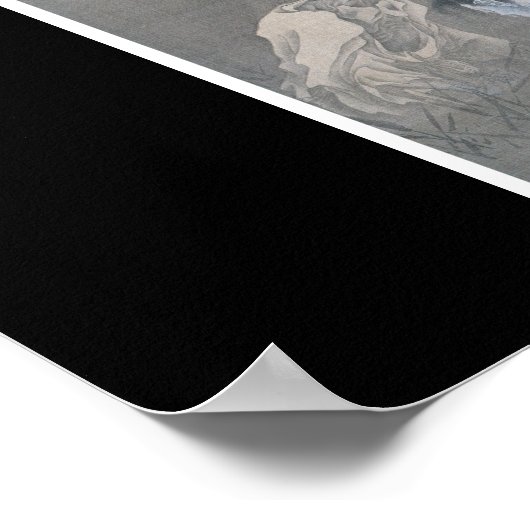 Oude Japanse kunst, Ghost met hoofd in zijn mond Poster (Hoek)