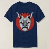 Oude Japanse kunst, Rode maan Oni Masker Ogre Samu T-shirt (Design voorkant)