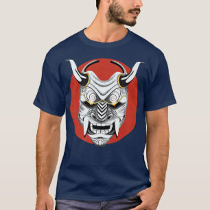 Oude Japanse kunst, Rode maan Oni Masker Ogre Samu T-shirt
