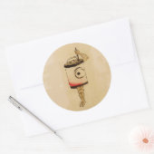 Oude Japanse Lantaarngest Ronde Sticker (Envelop)