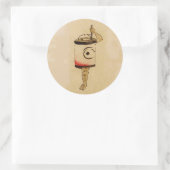 Oude Japanse Lantaarngest Ronde Sticker (Tas)