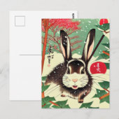 Oude Japanse Mini Konijn Konijn in de Tuin Briefkaart (Voorkant / Achterkant)