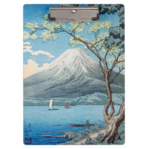 Oude Japanse Mount Fuji en Lake Yamanaka Kunst Klembord