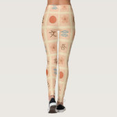 Oude Japanse postzegelpatroon Leggings (Achterkant)