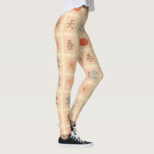Oude Japanse postzegelpatroon Leggings (Rechts)