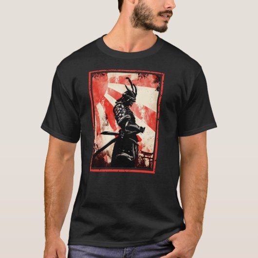Oude Japanse Samurai Bushido Ronin Asian Armor T-shirt (Voorkant)