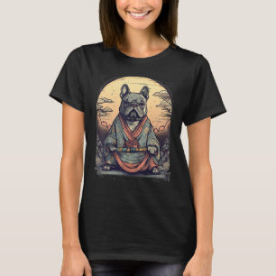 Oude Japanse Samurai Franse Bulldog T-shirt