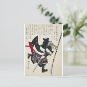 Oude Japanse Samurai Painting ongeveer 1869 Briefkaart (Staand voorkant)