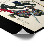 Oude Japanse Samurai Painting ongeveer 1869 Poster (Hoek)