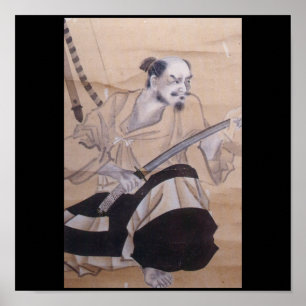 Oude Japanse Samurai Painting Poster