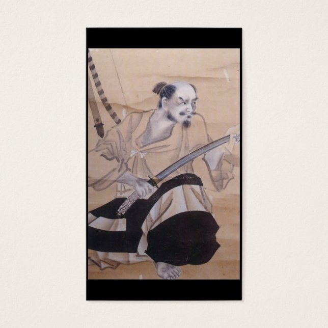 Oude Japanse Samurai Painting Visitekaartjes (Voorkant)