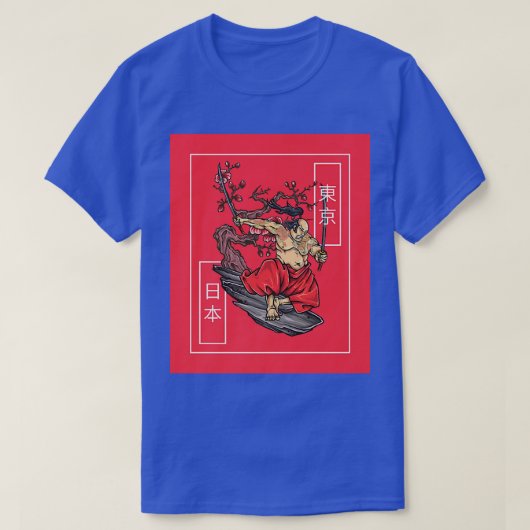 Oude Japanse Samurai Warrior Tokyo T-shirt (Design voorkant)