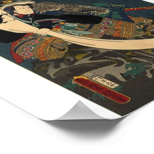 Oude Japanse schilderijen, Samurai met Toad Poster (Hoek)