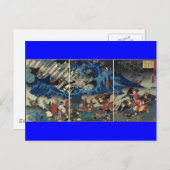 Oude Japanse schilderijen van Samurai en Mongols Briefkaart (Voorkant / Achterkant)