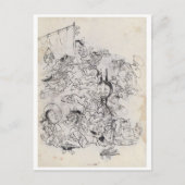 Oude Japanse tekening Briefkaart (Voorkant)