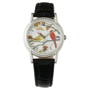 Oude Japanse tekening, kardinalen op een tak Horloge