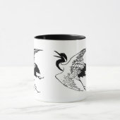 Oude Japanse tekening van een kraanvogel Mok (Midden)