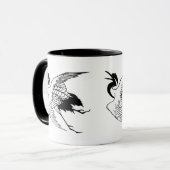 Oude Japanse tekening van een kraanvogel Mok (Voorkant links)