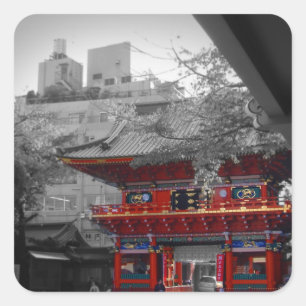 Oude Japanse tempel Vierkante Sticker