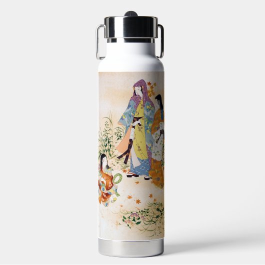 Oude Japanse Textiel Waterfles (Voorkant)