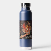 Oude Japanse Triptiek: Samurai vs. Oni Koning Waterfles (Links)