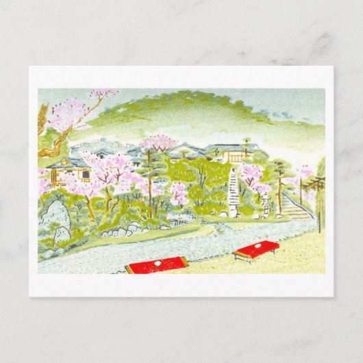 Oude Japanse Tuin Briefkaart (Voorkant)