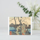 Oude Japanse vrouwen onder Cherry Blossom Briefkaart (Staand voorkant)