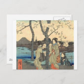 Oude Japanse vrouwen onder Cherry Blossom Briefkaart (Voorkant / Achterkant)
