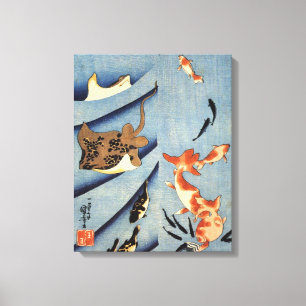 Oude Japanse Zee Levensschilders ongeveer 1800 jaa Canvas Afdruk