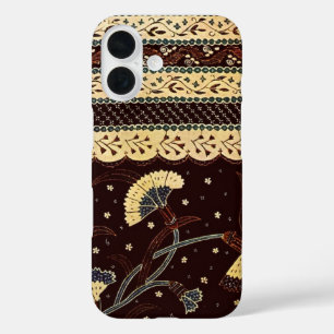 Oude Javaanse Batik Textiel Behangpatroon iPhone 16 Hoesje