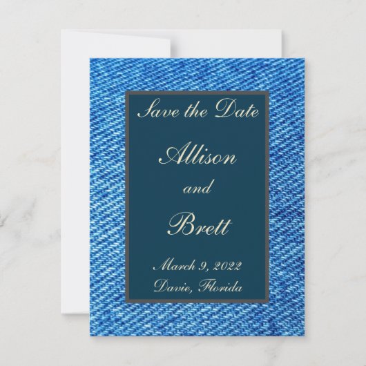 Oude Jeans sparen de Datum Kaart (Voorkant)