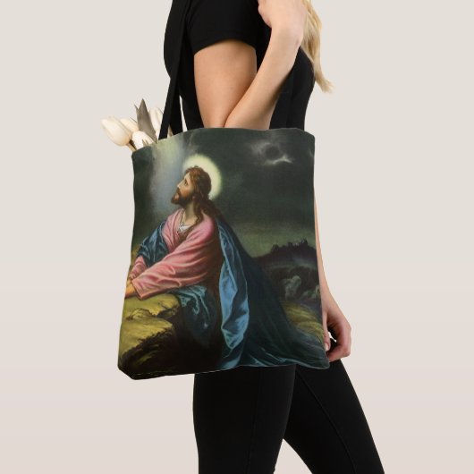 Oude Jezus Christus Biddend, Hof van Gethsemane Tote Bag (Dichtbij)