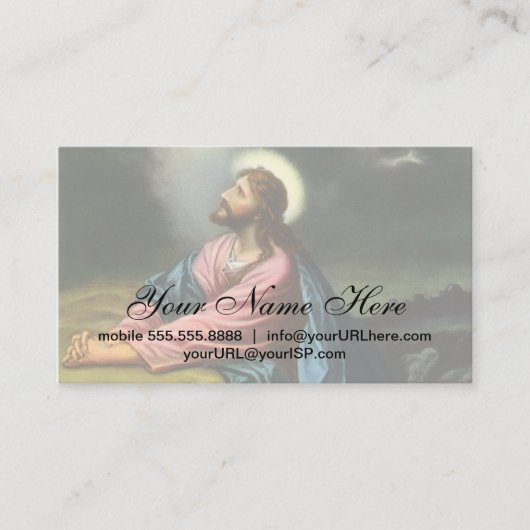 Oude Jezus Christus biddend, Hof van Gethsemane Visitekaartje (Voorkant)