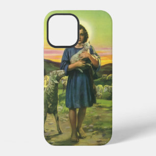Oude Jezus Christus de Herder met Baby Lam iPhone 12 Hoesje