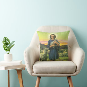 Oude Jezus Christus de Herder met Baby Lam Kussen