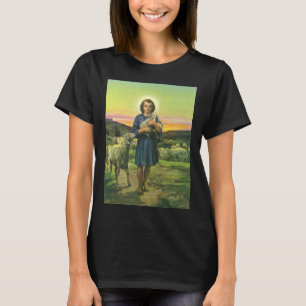 Oude Jezus Christus de Herder met baby lam T-shirt