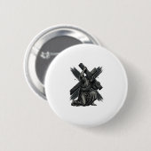 Oude Jezus Draagt Kruis Christelijke Vector Kunst Ronde Button 5,7 Cm (Voorkant /achterkant)