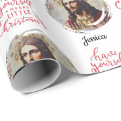 Oude Jezus Kerstmis aanpasbare naam Cadeaupapier (Rol Hoek)