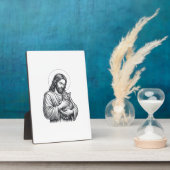 Oude Jezus met kat gravure afbeelding_1 Fotoplaat (Zijkant)