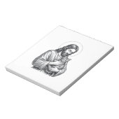 Oude Jezus met kat Gravure Grafisch_1 Notitieblok (Linkerzijde)